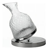 Decanter De Vinho CRISTAL  Giratório Gira 360° Base Aço Inox 1500ml