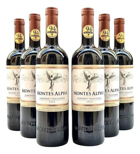 Kit 6 Vinhos Montes Alpha Cabernet Sauvignon 2018 750ml